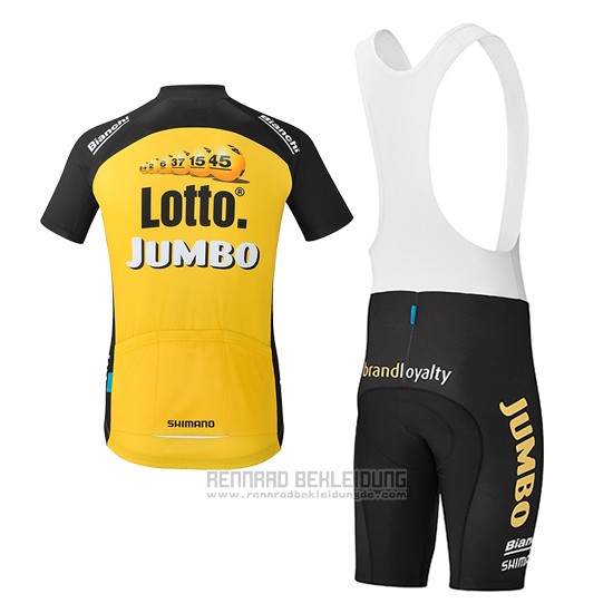 2017 Fahrradbekleidung Lotto NL Jumbo Jumbo Gelb Trikot Kurzarm und Tragerhose